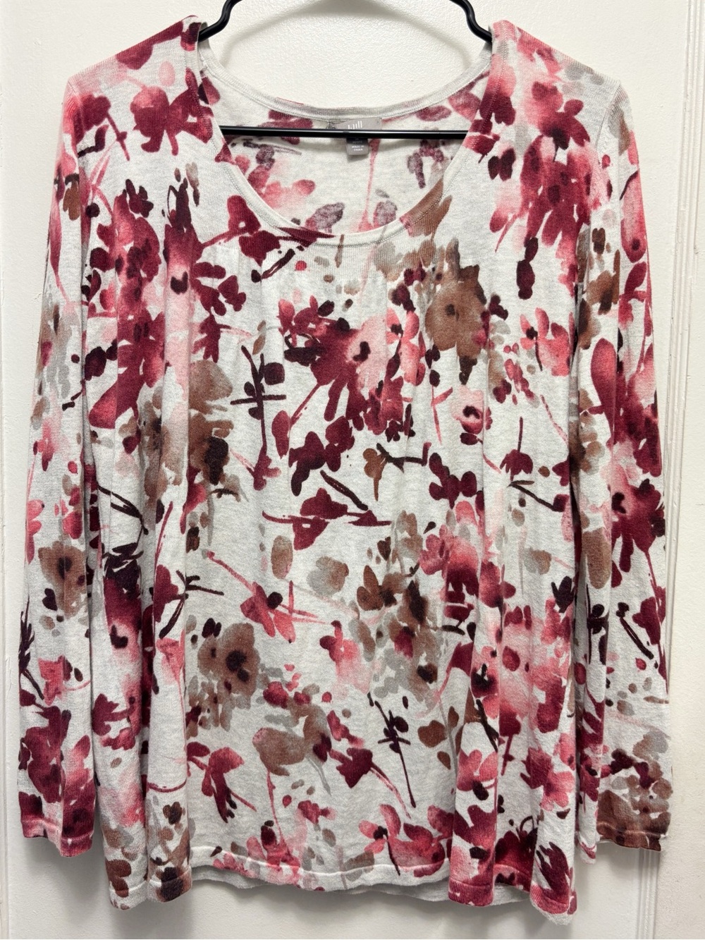 J. Jill | Paint Strokes Watercolor Silk Cashmere Cotton Blend Sweater